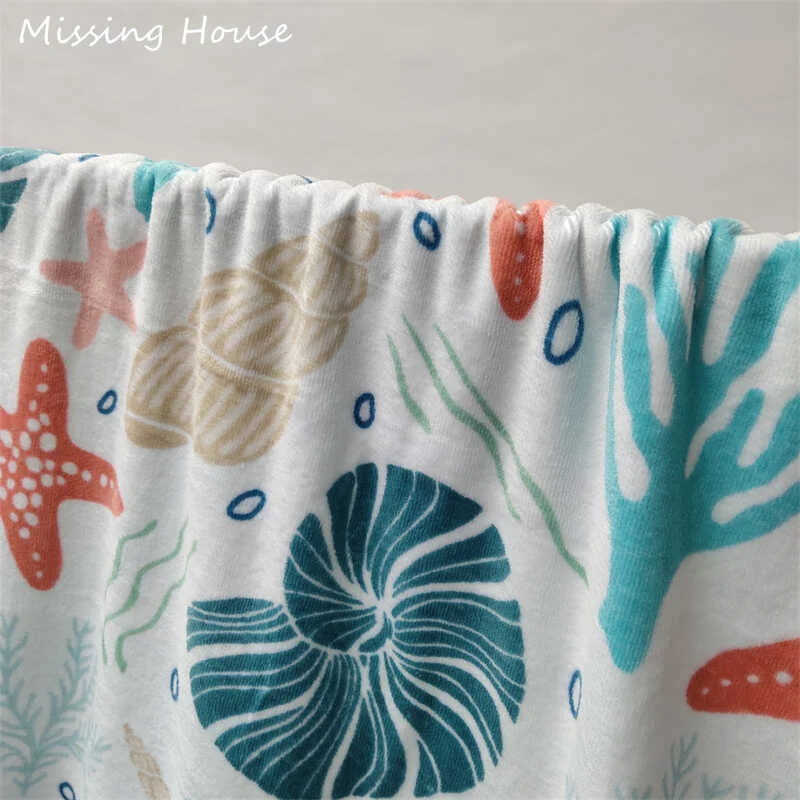 Summer Beach Blue Sky Shell Sea Star Coral Bath Face Hand Towel
