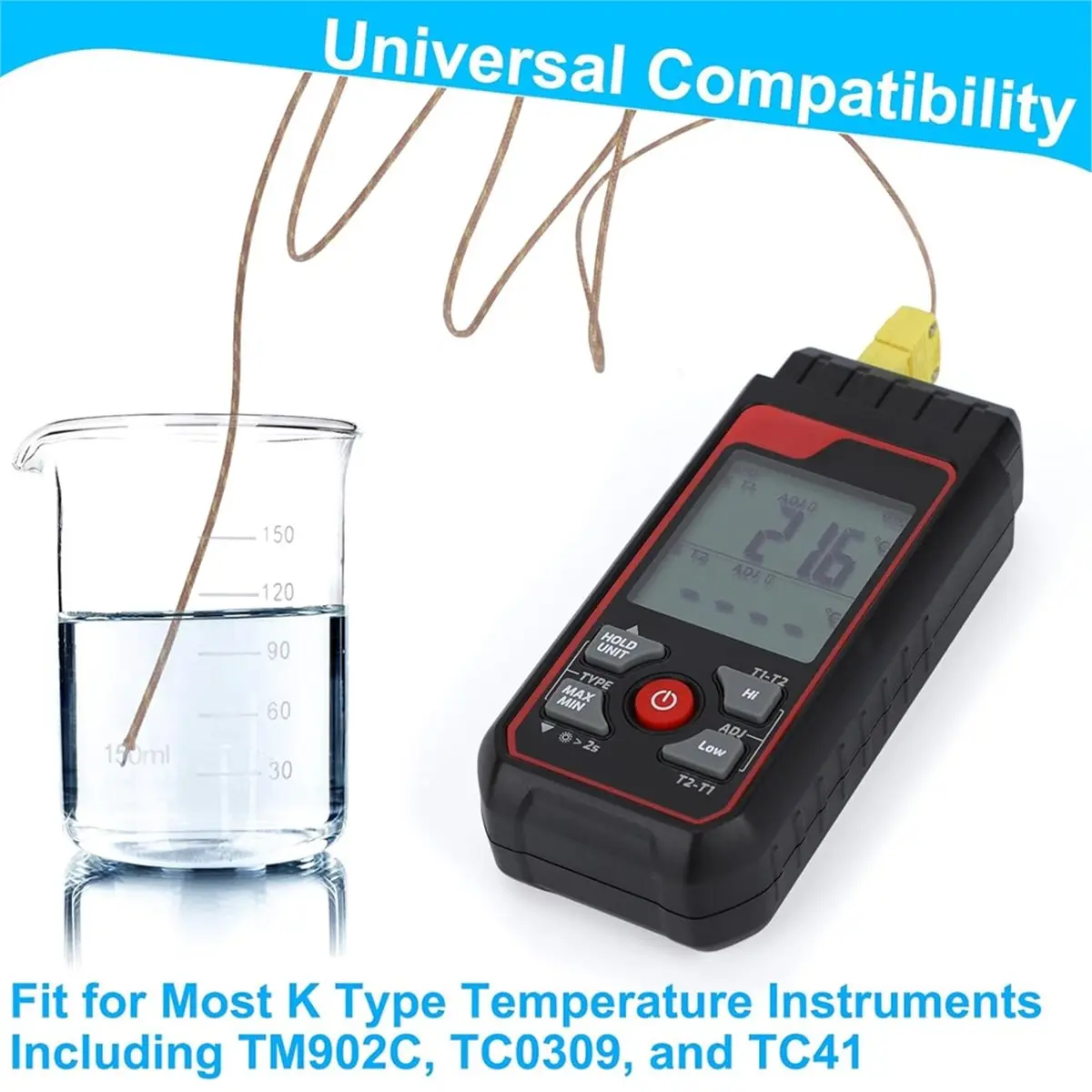 618 Mega Sale 5 Pack High Accuracy Type K Temperature Probes & Sensors for Thermocouple Thermometer, 2 Meters
