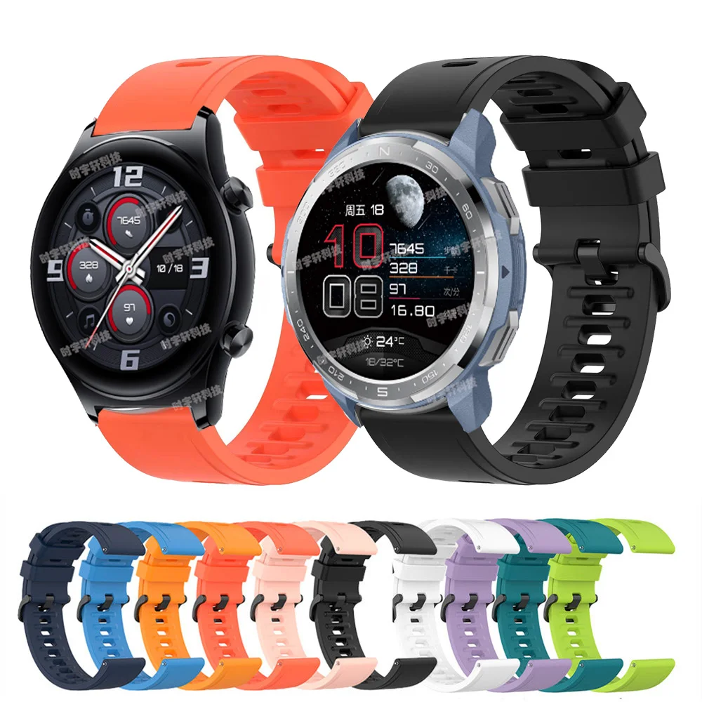 22mm Strap For Honor Watch GS Pro/GS 3 Smartwatch Silicone Sports Band For Honor Watch 5/4 Pro/Magic 2 46mm Bracelet Correas