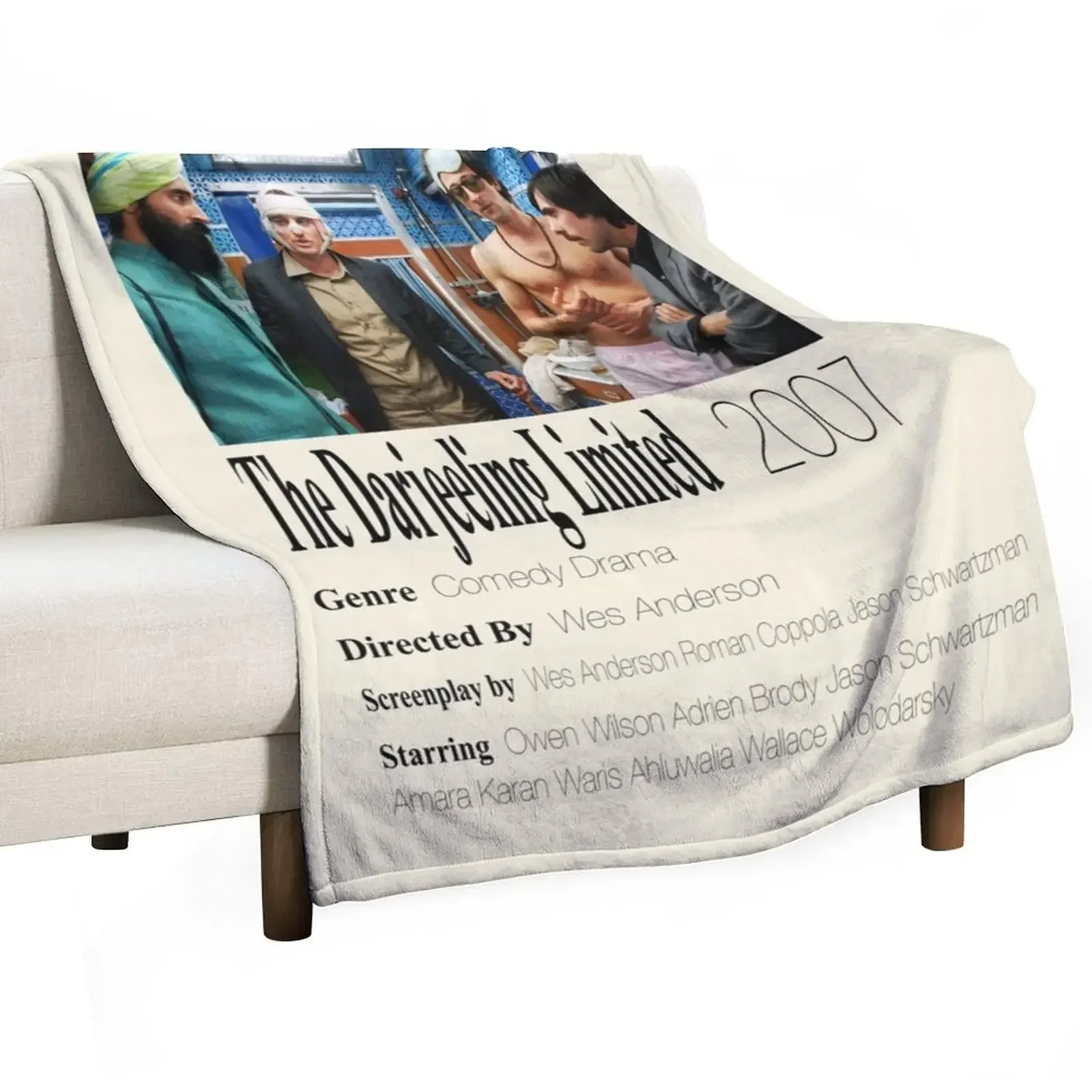 The Darjeeling Limited Poster Throw Blanket Plush Luxury Designer Blankets