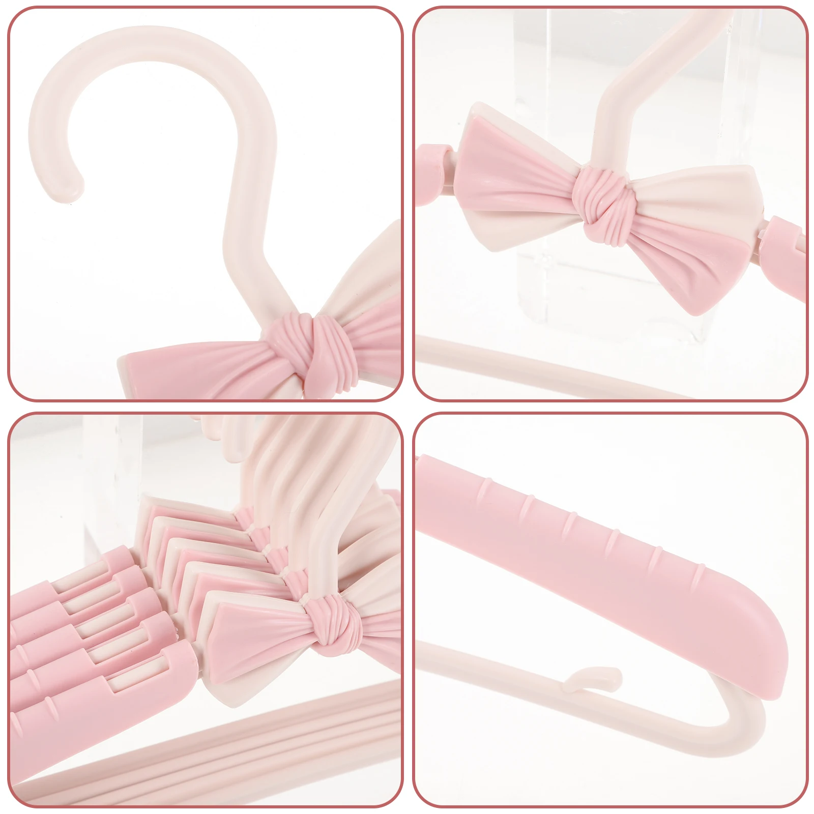 Cintres antidérapants en plastique rose pour vêtements de bébé, 5 pièces, support de cintre pour enfants en bas âge, maillot de bain, rangement de placard pour enfants