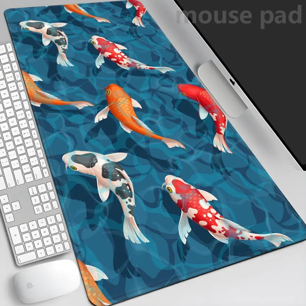 

Koi Fish Mousepad Japanese Desk Mat XL boho nature mouse pad xxl extra large gaming deskmat anime aesthetics multiple sizes mats