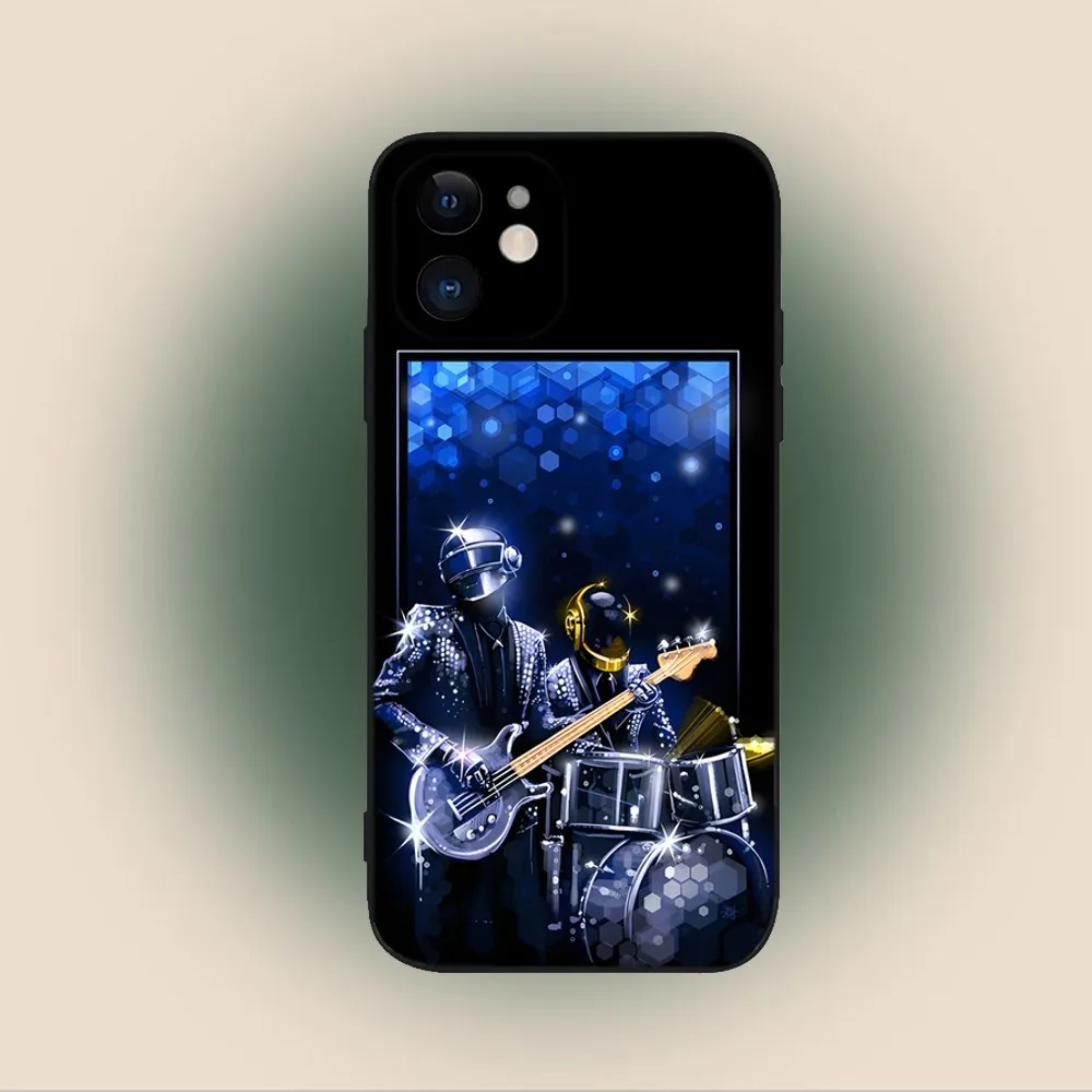 D-Daft Punk Band Phone Case For iPhone 15,14,13,12,11,Plus,Pro Max,XS,X,XR,SE,Mini,8,7 Soft Silicone Black Cover