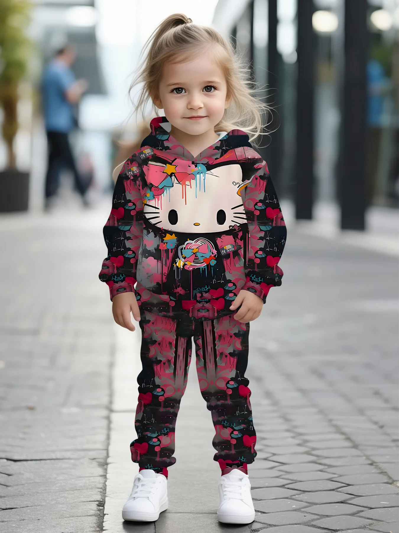 

Sanrio Authorized HelloKitty printed comfortable children's sweatsuit for the 2025 autumn new girls' hoodie and long pants