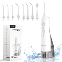 Water Dental Teeth Flosser Pick 3 Modes Oral Irrigator 300ML Rechargeable IPX7 Waterproof Flossing 8 Tips Set for Home Travel