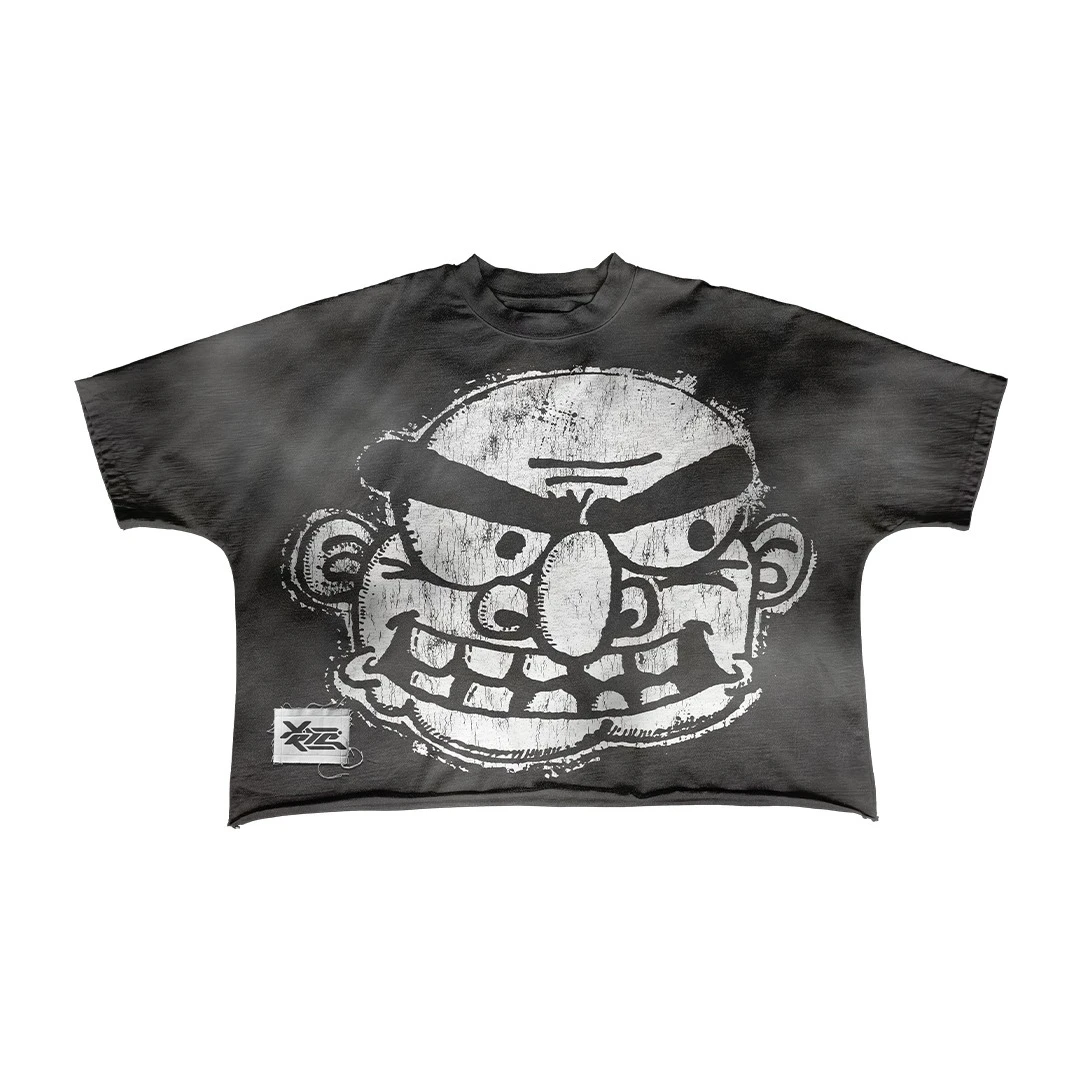 Streetwear T Shirt Y2K Clothes American Hip Hop Cartoon Graphic Print Oversized TShirt Mens Womens Punk Rock Short Sleeve Tops