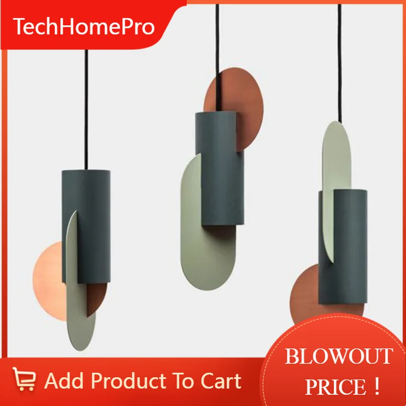 TechHPDanish Designer Pendant Lights Creative Splicing Iron Hanglamp For Dining Room Bedroom Nordic