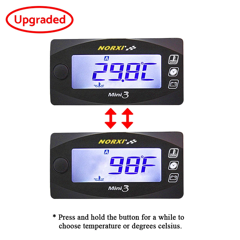 Motorcycles temperature probe Thermometer Voltmeter Timer norxi For YAMXHA NMAX XMAX TMAX Mini3 LED Digital Display