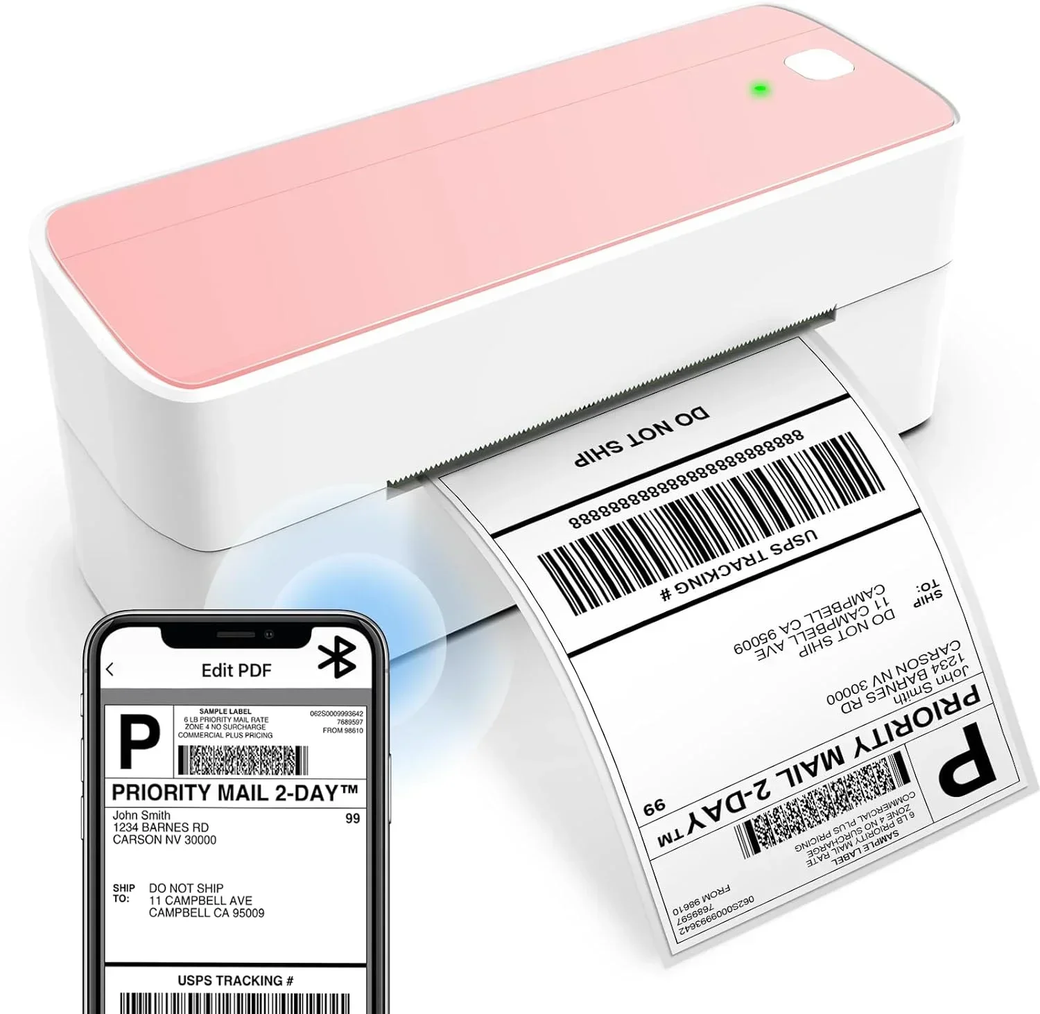 Bluetooth Barcode Printer Machine Thermal Label Printer 4x6 Shipping Label Printer For Shipping Packages/Business/Office
