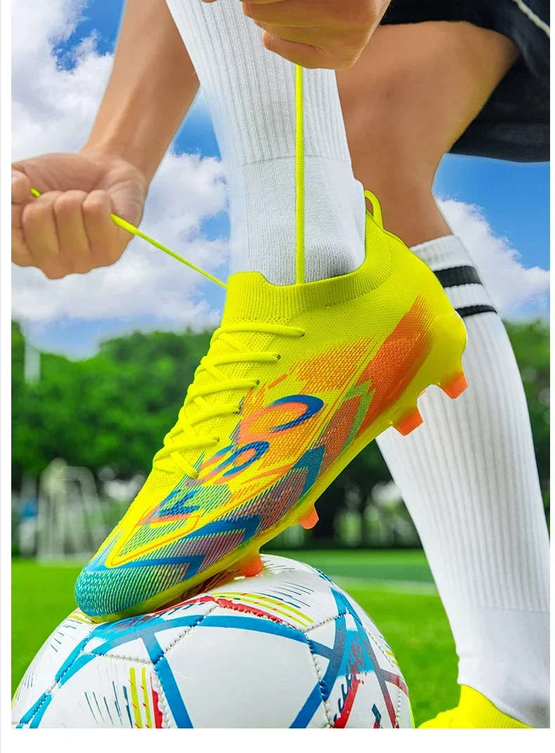 Neue Herren Fußballschuhe FG Ultraleichte Fußballstiefel Outdoor-Trainingsschuhe Fußballspiel Lange Stollen Rutschfeste Stollenschuhe Dropshipping – Detail 11