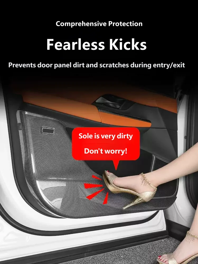 For Xpeng G9 2022-2025 Door Anti Kick Pad ABS Carbon Fiber Pattern Car Door Panel Anti Kick Special Decoration