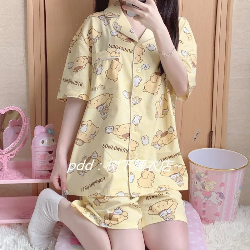 

Женская летняя тонкая Пижама Sanrio с коротким рукавом и шортами