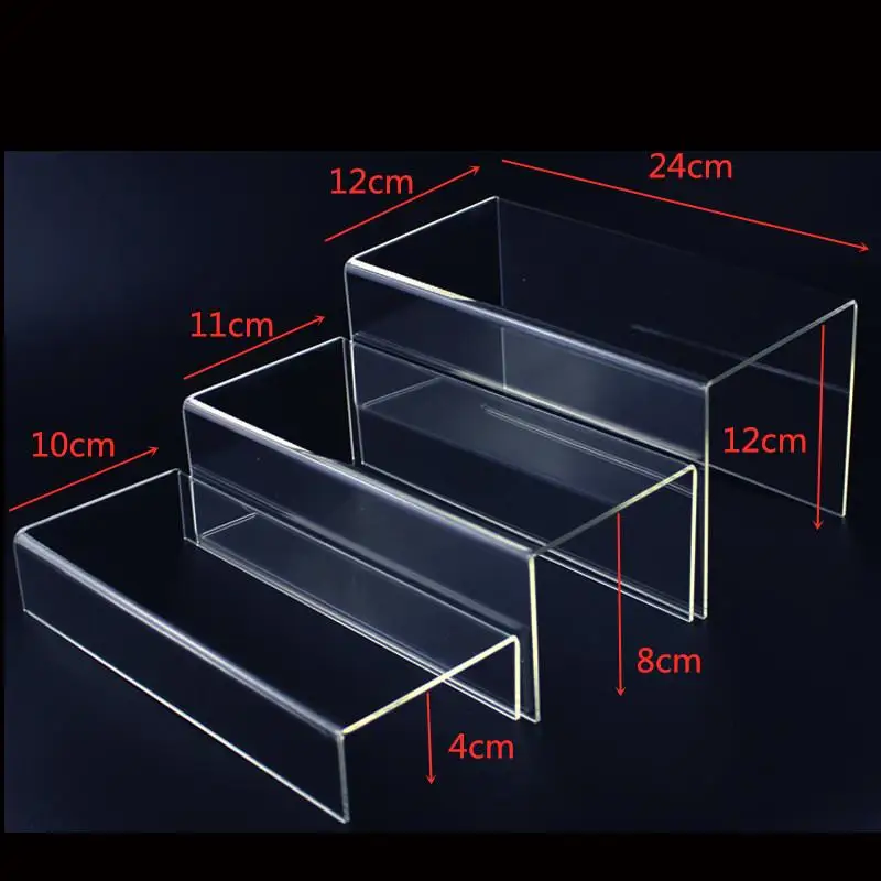 2pcs Clear Acrylic Display Stand For Shoes Cosmetic Showcase Jewelry Storage Rack U Shaped Action Figures Toys Collections Shelf