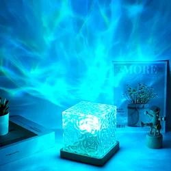 1pc Water Ripple Atmosphere Light Northern Aurora Projection Light USB Plug In Rotatable Touch Switch for Bar Living Room Decor