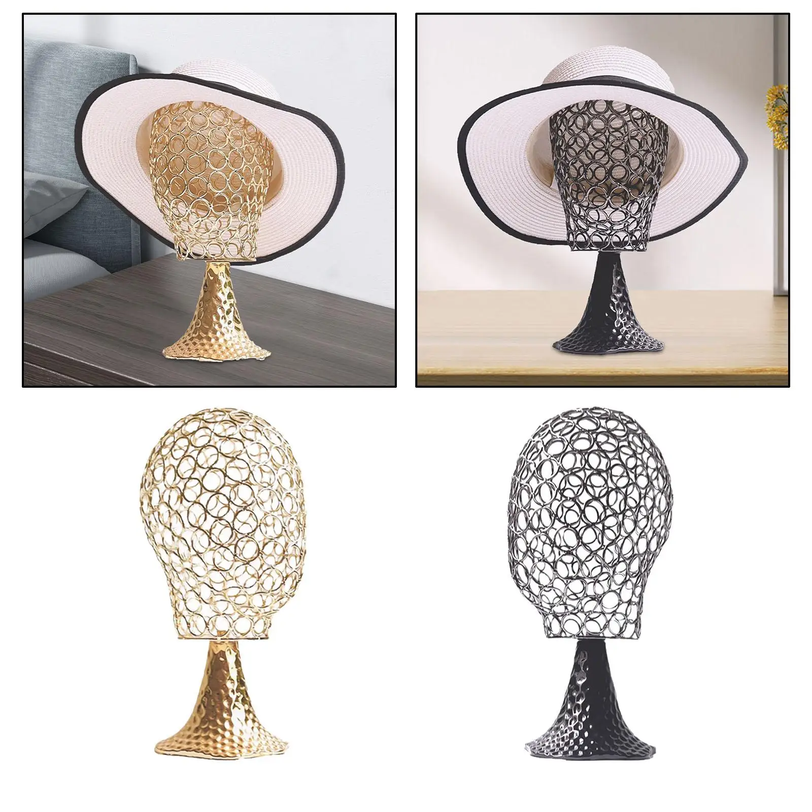 Wig Holder Hat Display Holder Stable Sturdy Metal Hat Stand Hairpiece Display Rack Modern for Store Salon Home Headset Hats