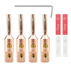 Viborg Hi-END 4Pcs VB401 Speaker Cable Pure Copper Banana Copper Rhodium Plated audio Style banana plug