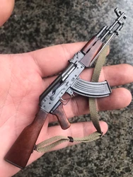 1/6 Handmade Solid Wood Metal Type56 AK47 Rifle Toy Gun Model Assembly Building Bricks Gun Soldier for Action Figures
