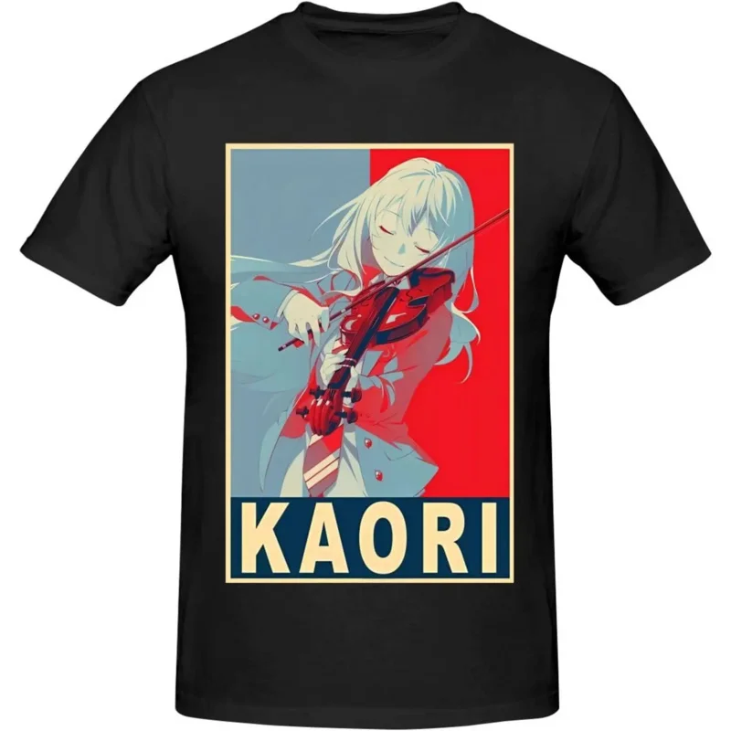 

Your Lie Anime in April Shirt Men's Breathable Custom Cotton Short Sleeve Tshirt Fashion Casual Tops Tees Black