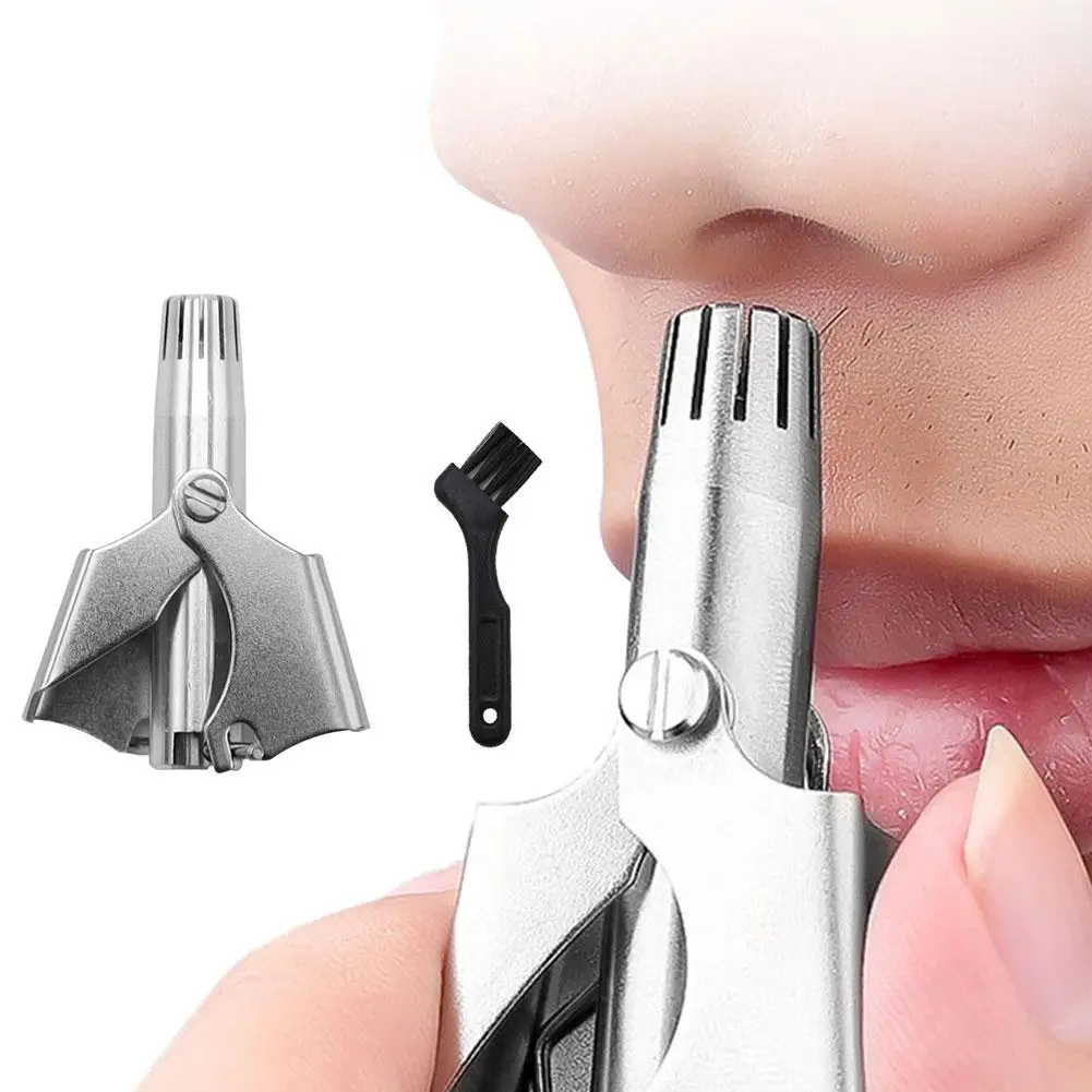 1 set Nose Hair Trimmer for Men Stainless Steel Manual Shaver Suitable For Nose Hair Razor Washable Portable Nose Hair Trimmer