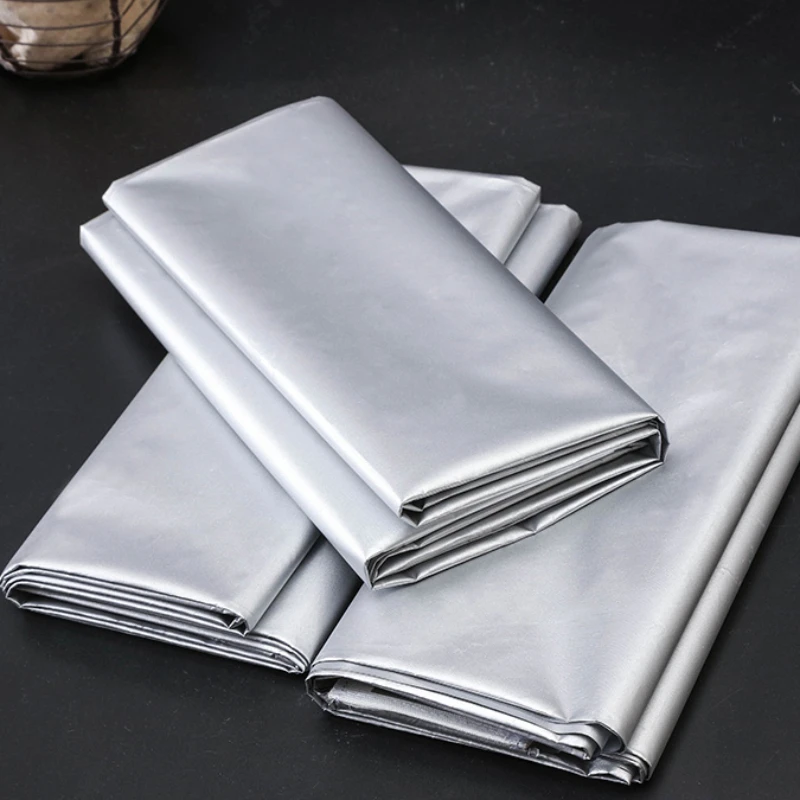 Full Shading Double-sided Silver Coated Fabric Curtains Silver Thickened Light Blocking Thermal Insulation UV Resistant Fabric