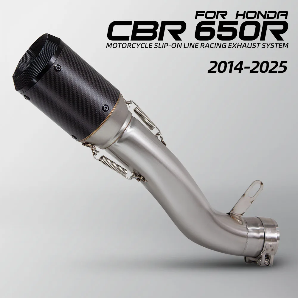 

For Honda CBR650 CBR650R CB650R CBR650F CB650F 2014-2026 Motorcycle exhaust Slip on Line muffler street bike escape mid pipe
