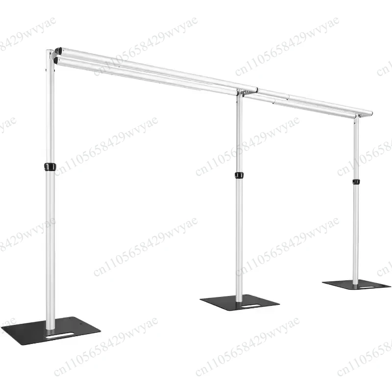20x10ft Pipe and Drape Stand Kit, Retractable Square Aluminum Double Crossbar Frame for Wedding Party Background Decor