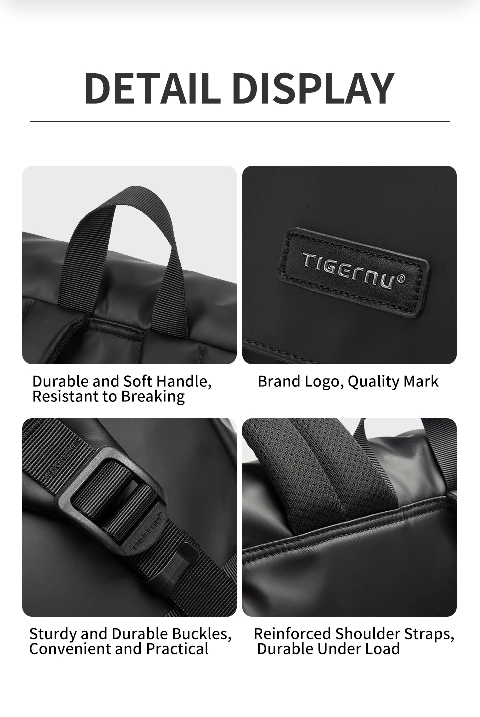 Tigernu Herren Rucksack Jugend Schulrucksäcke Mode Kabinenrucksack für Männer 15,6 Zoll Laptop Rucksäcke Reise Mochilas Rucksack – Detail 12
