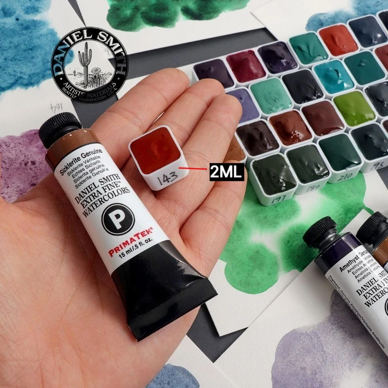 Daniel Smith Extra Fine PrimaTek Mineral Watercolor 2ml Single Pan Artist Watercolor Pigment Portable Painting Art Supplies