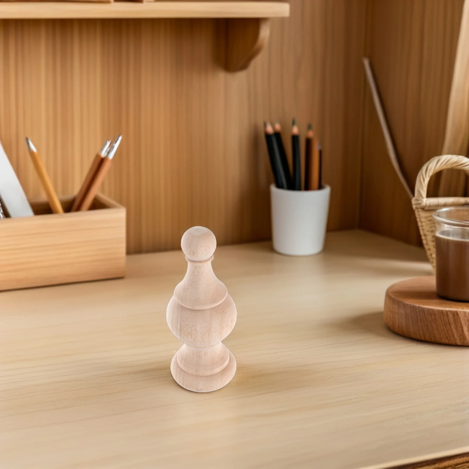 

2Pcs Carved Wood Finials Staircase Bed Post Decor Curtain Rod Furniture Ends 14.5x6cm Wood Finials for Curtain Rods