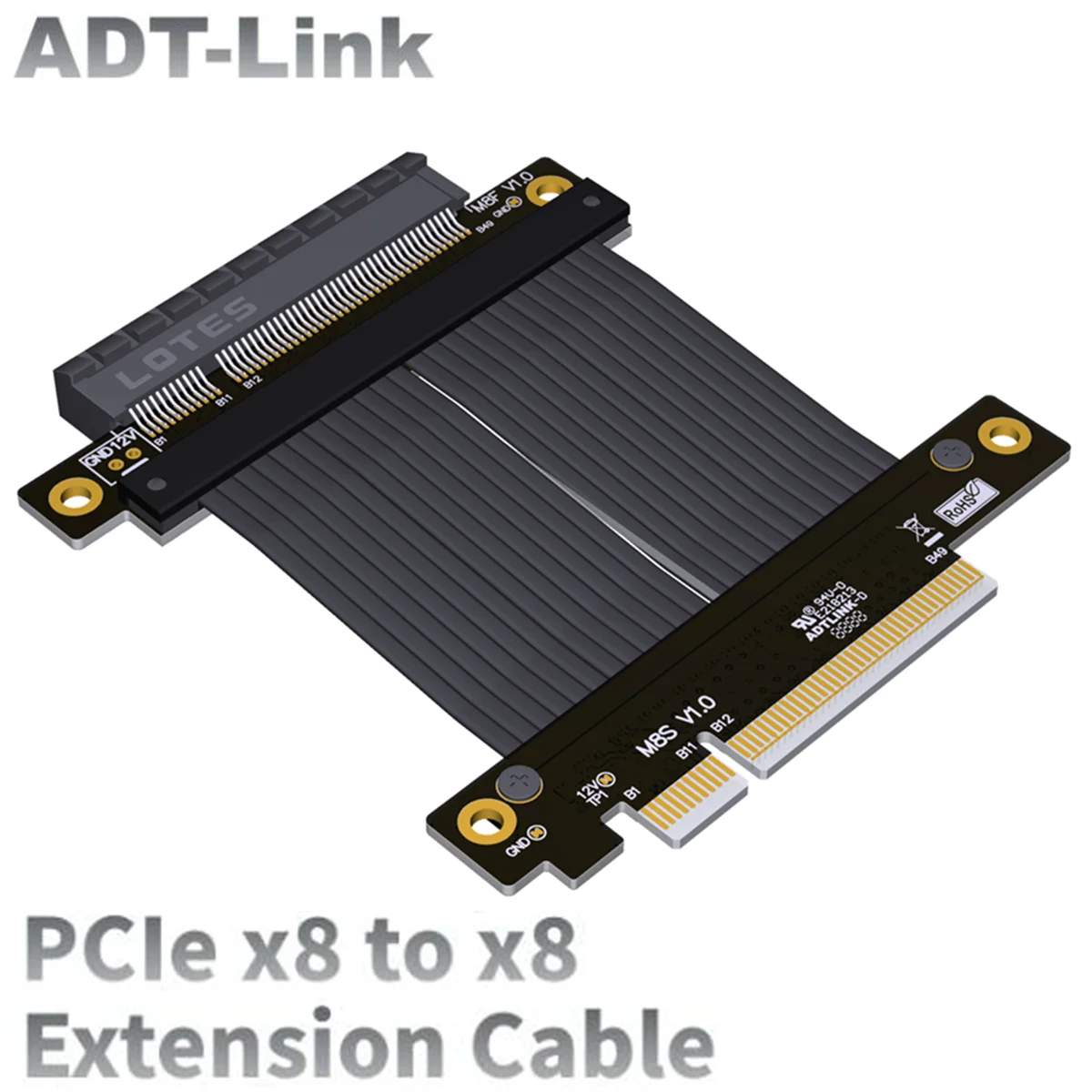 

ADT-Link PCI-E кабель 4,0x8 Райзер PCIe карта Райзера 8x полная скорость PCIe x8 до x8 адаптер для графической карты GPU удлинитель GPU 10-50 см