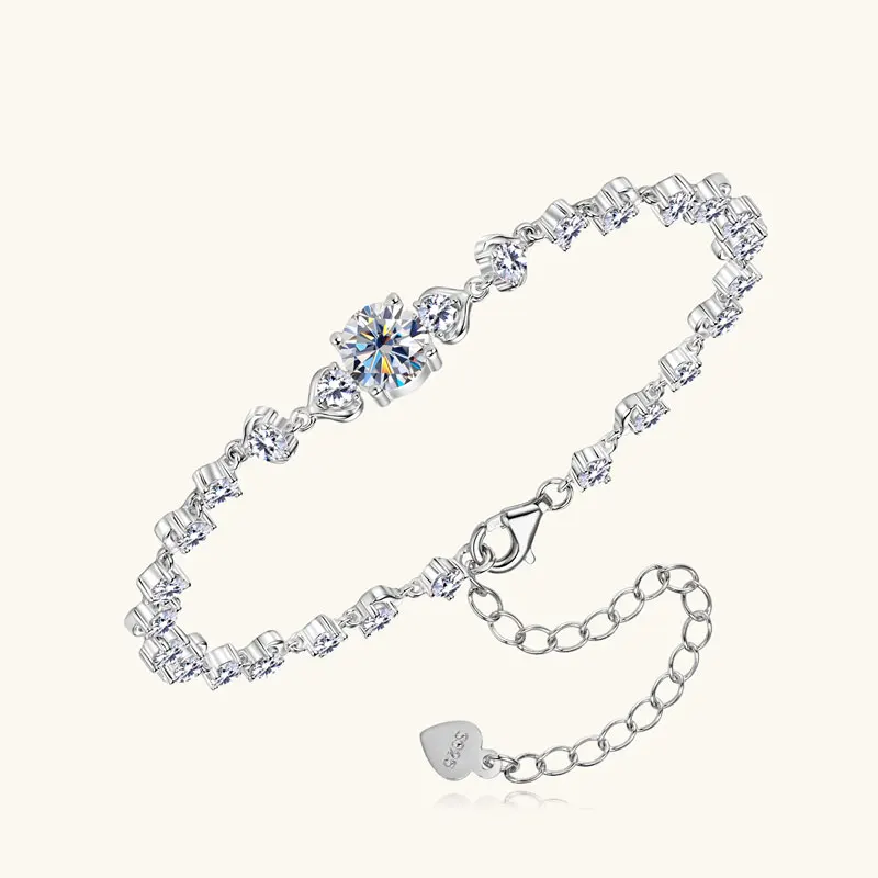 

IOGOU 6.5mm&2.8mm D Moissanite Diamond Bracelet for Women 925 Silver Adjustable Chain Luxury Pod Design Bracelets 2025 New Trend