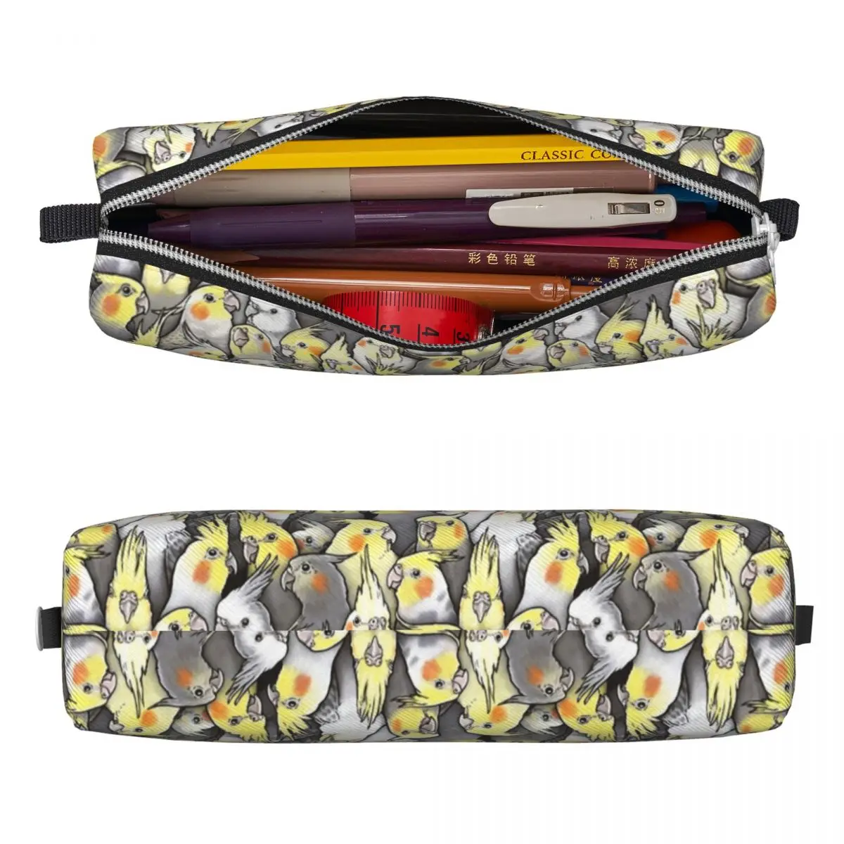 Cockatiel Animal Pencil Cases Parrots Bird Pen Box Bags for Student Big Capacity Students School Zipper Pencilcases