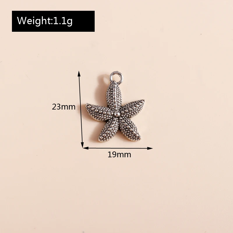 Leslie 20 Stück gemischte Legierung Meeresorganismus Charms Schildkröte Fisch Muschel Seestern Anhänger für Armband Halskette Schmuck Zubehör – Detail 9