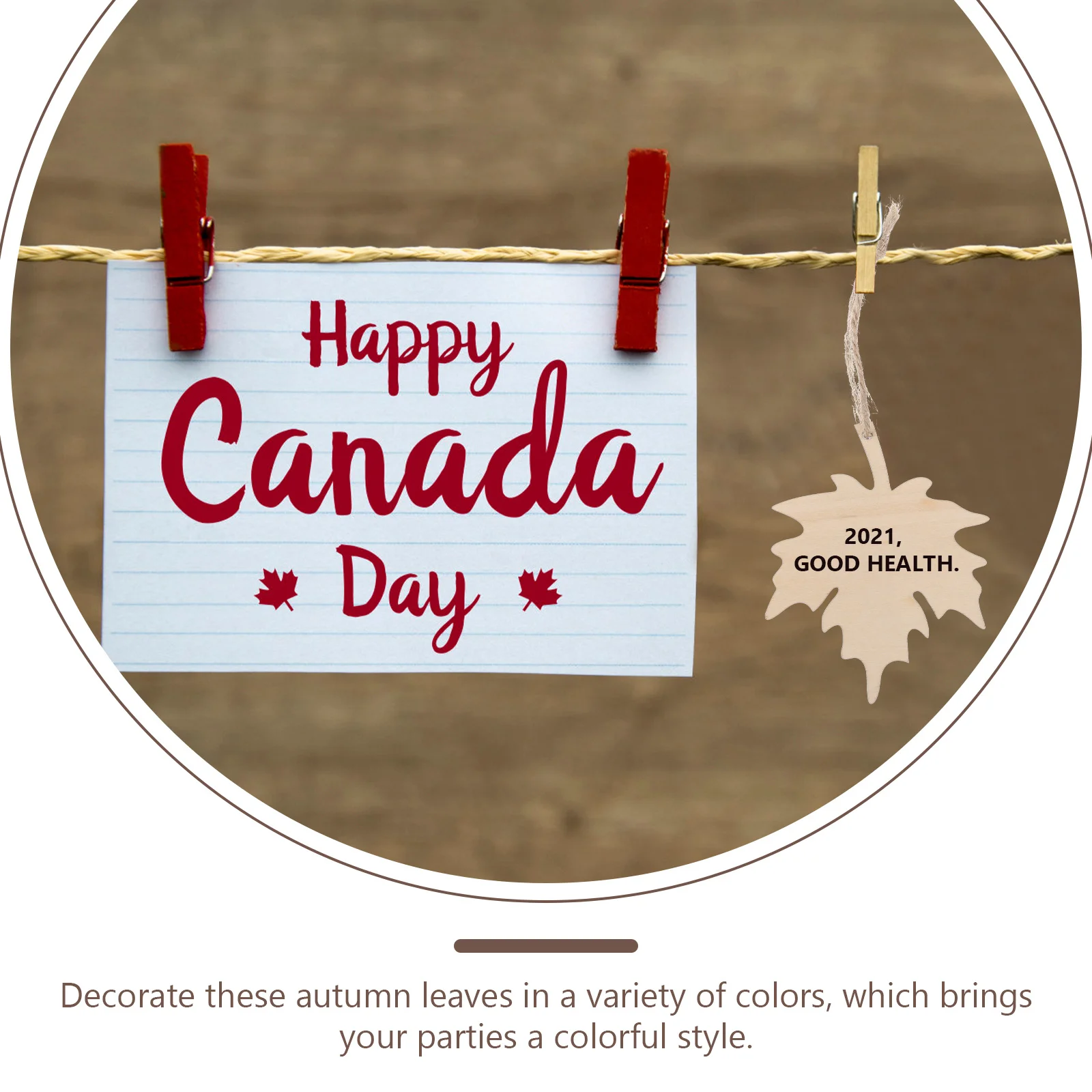 

1Set Maple Leaf Tags Wooden Cutouts DIY Wooden Slices Thanksgiving Hanging Ornaments Party Decorations Gift Tags Harvest