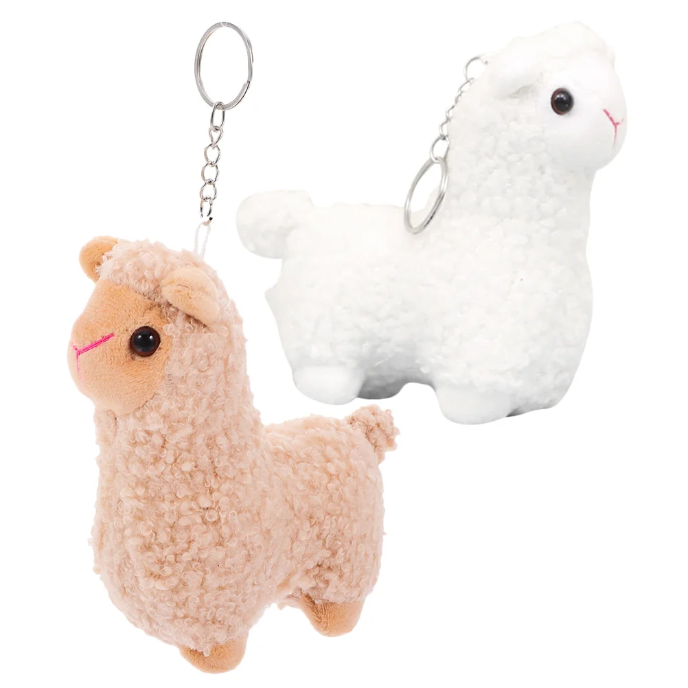 2 Pcs Alpaca Keychain Sheep Halloween Birthday Party Supplies Figurine Goodie Bags Stuffers