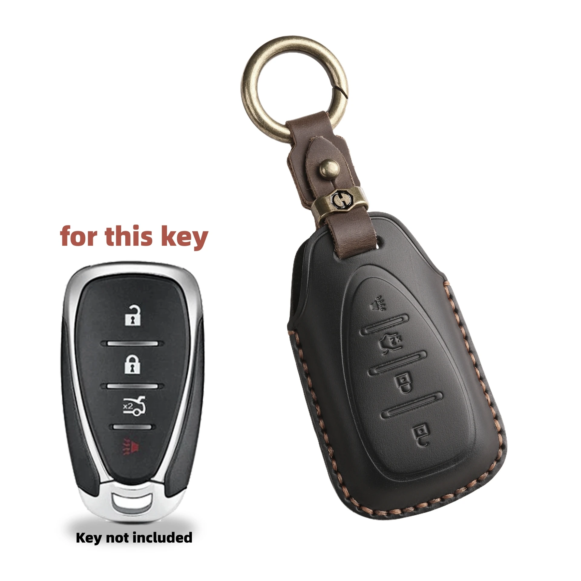 

PU Leather Car Remote Key Cover FOB Case Cover For Chevrolet Chevy Malibu Equinox Traverse Camaro Cruze Blazer 4 Buttons key