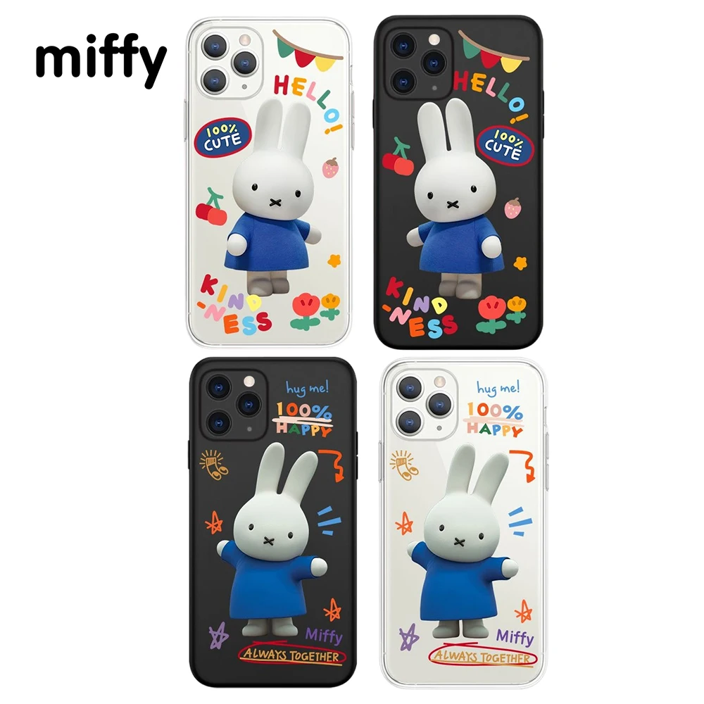 Kawaii MIffy милый дизайн с принтом слеждая 6/7/8/X/XS/11/12/13/14/Pro/Promax телефон рождественские подарки