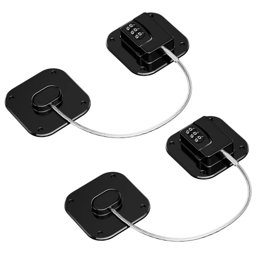 

2Pcs 3-digit Baby Safety Password Lock Multi-Functional Anti-Pinch Hand Kids Protection Locks with Adhesive Strong Fix