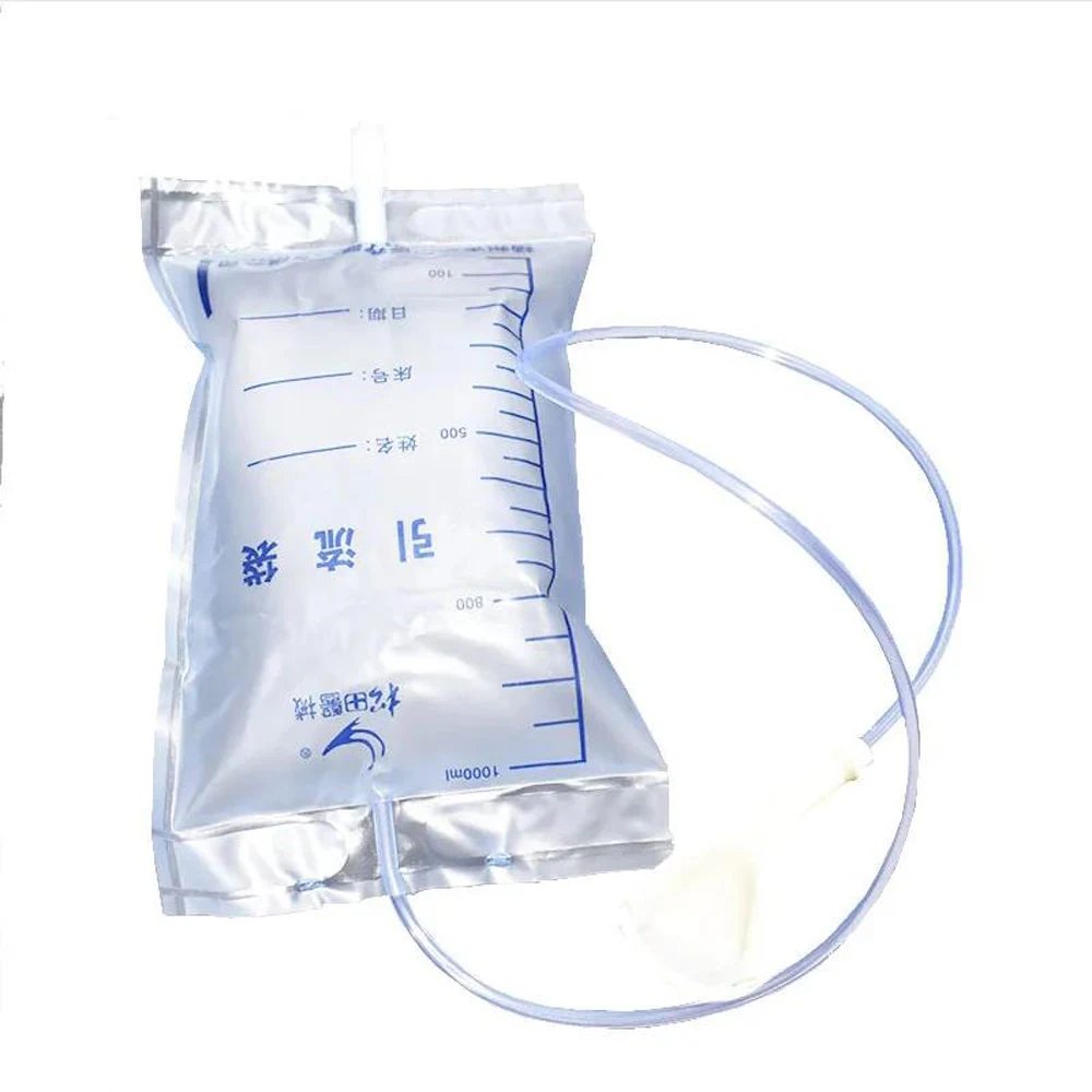 5-50PCS 1000ml Urine Collector Bag for Male Urinary Catheter Health Drainage Bag Anti-Reflux Silicone Urine Collector Pee Holder