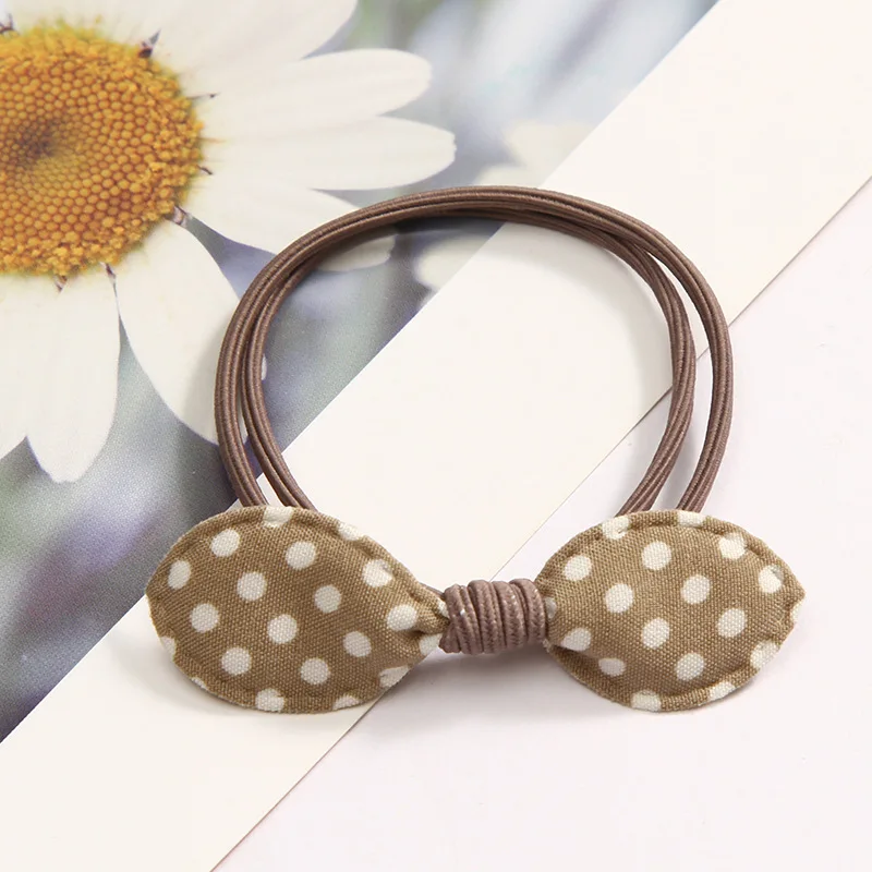 Girl s Hair Tie Cute Dot Print Bowknot Kid Toddler Girl Hair Band Ponytail Holder Hair Accessory