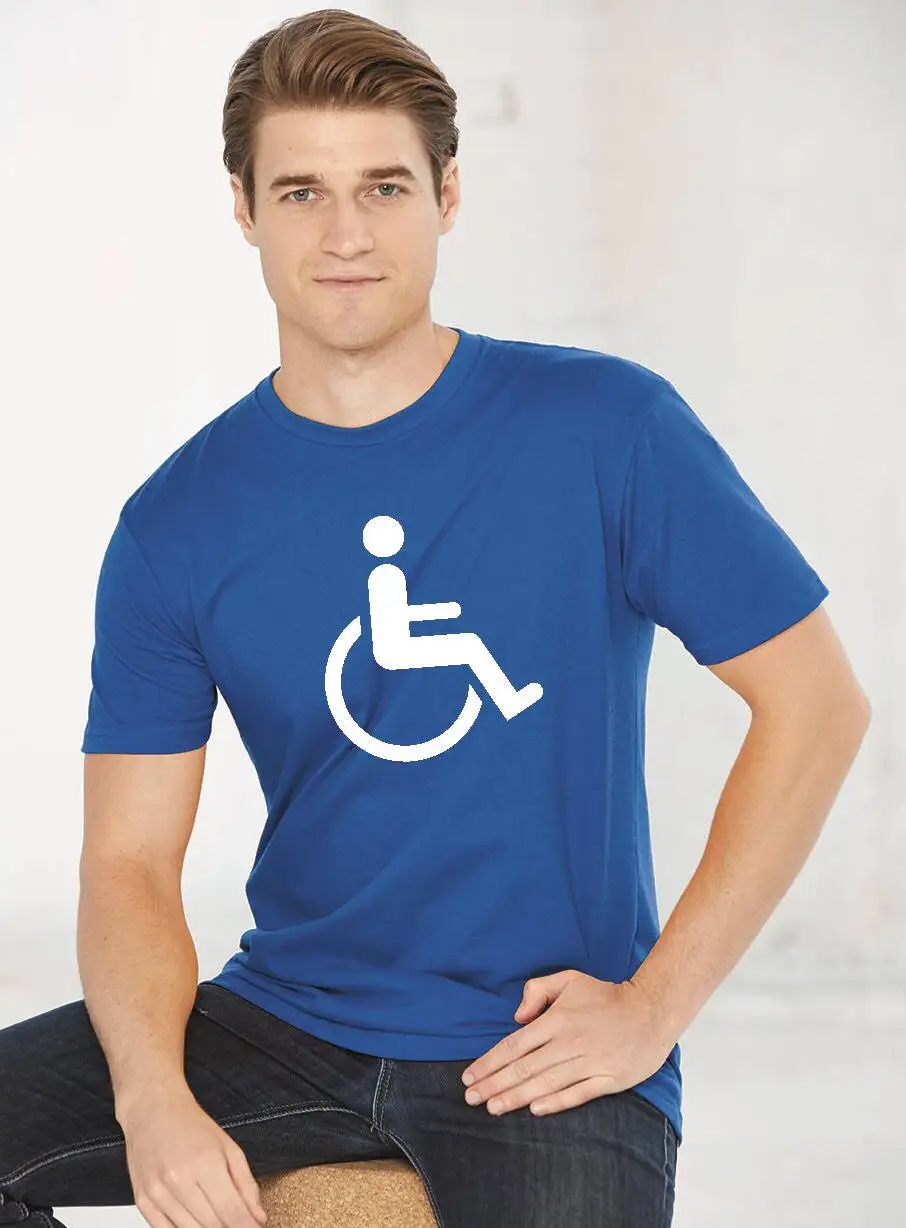 Handicapped Symbol Tee Graphic T Shirt Design Funny