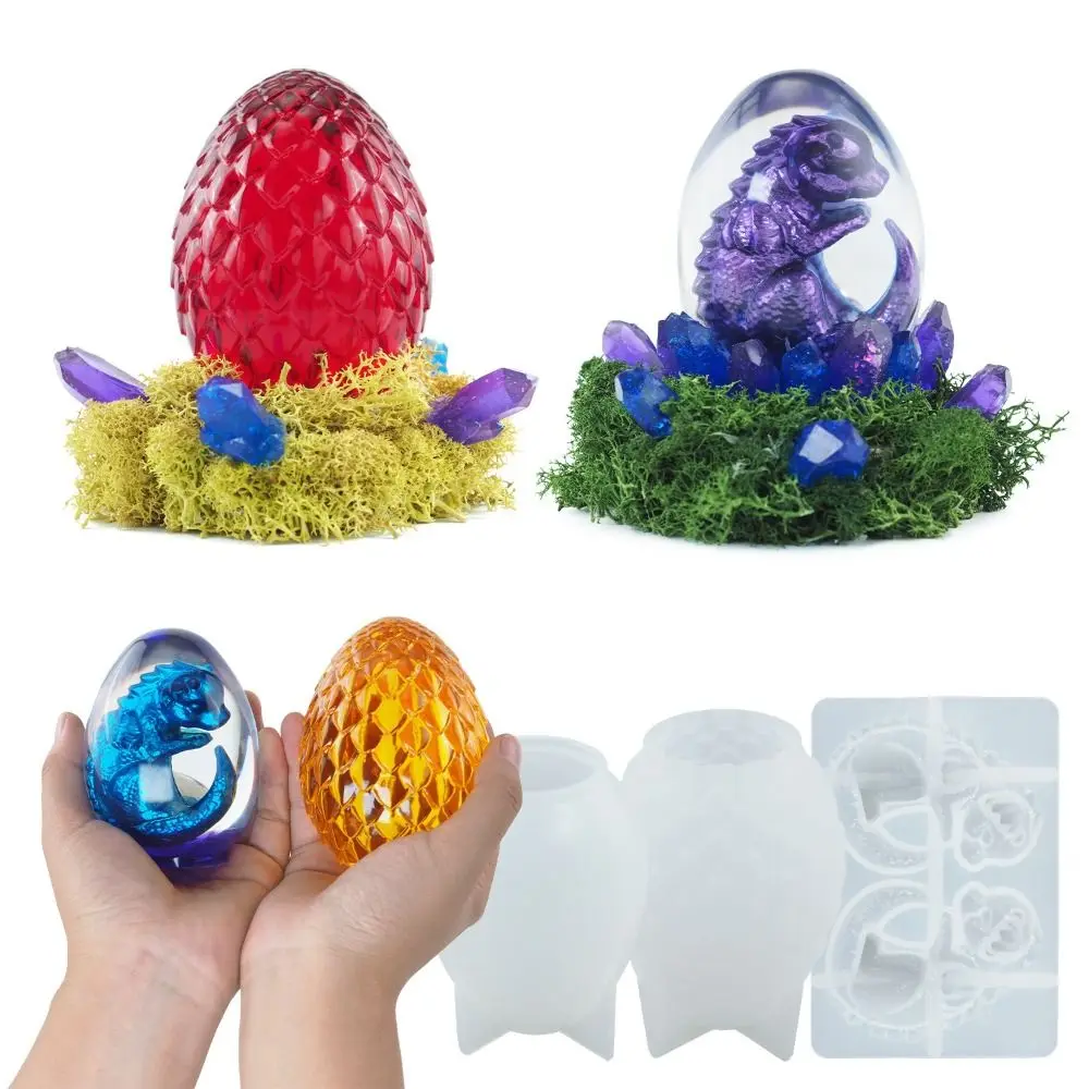 Epoxy Mould Silicone Material Dragon Egg Mold DIY Mold 3D Design Silicone Mold Animal Shape Resin Mold Easter Crafting