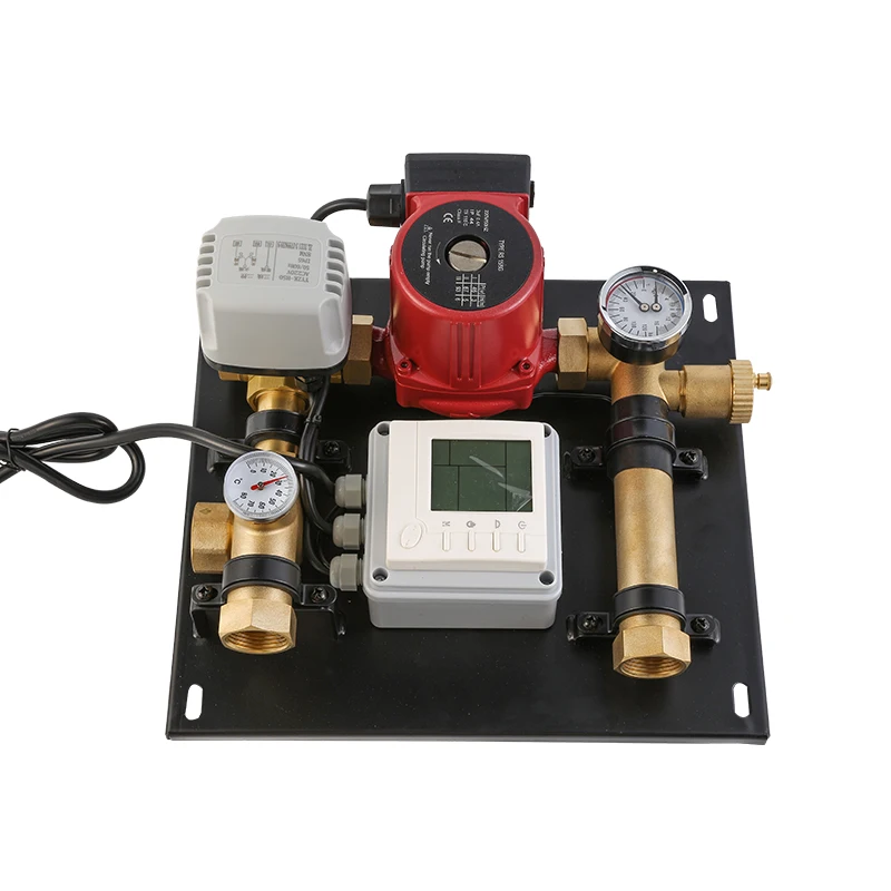 Heating HVAC Water Mixing Control System For House With Underfloor Heating System Manifold