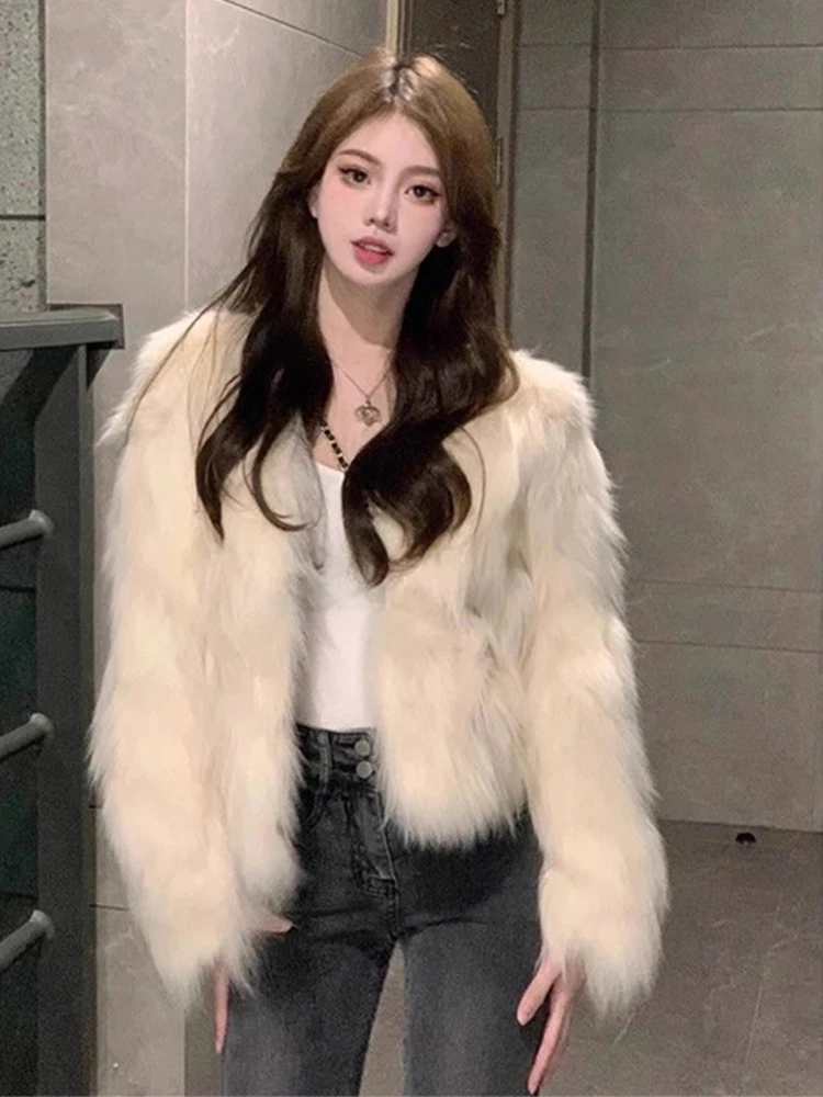 

Женское пальто с имитацией меха Thieneded, осенне-зимнее высококачественное кожаное пальто с мехом, верхняя часть тела, свободная посадка