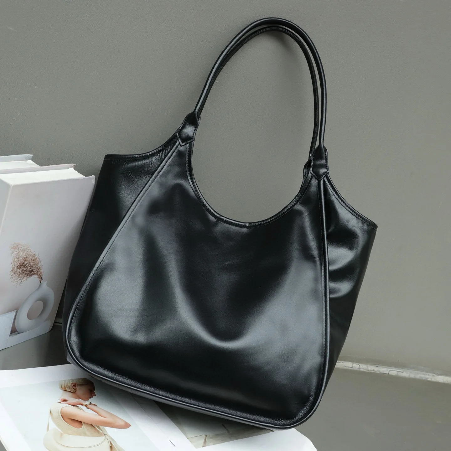 

Real Leather Tote Bag Luxury Designer Women's Bag Genuine Leather Large Capacity Women Shoulder Bags Fashion Female Handbag