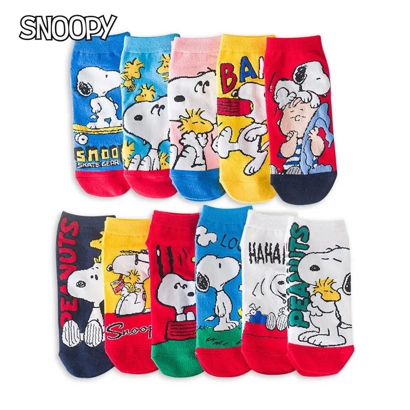 

Snoopy Kawaii Short Socks Cotton Breathable Sports Harajuku Hip Hop Cute Japanese Fashion Dropshipping Soft Women Slippers Socks