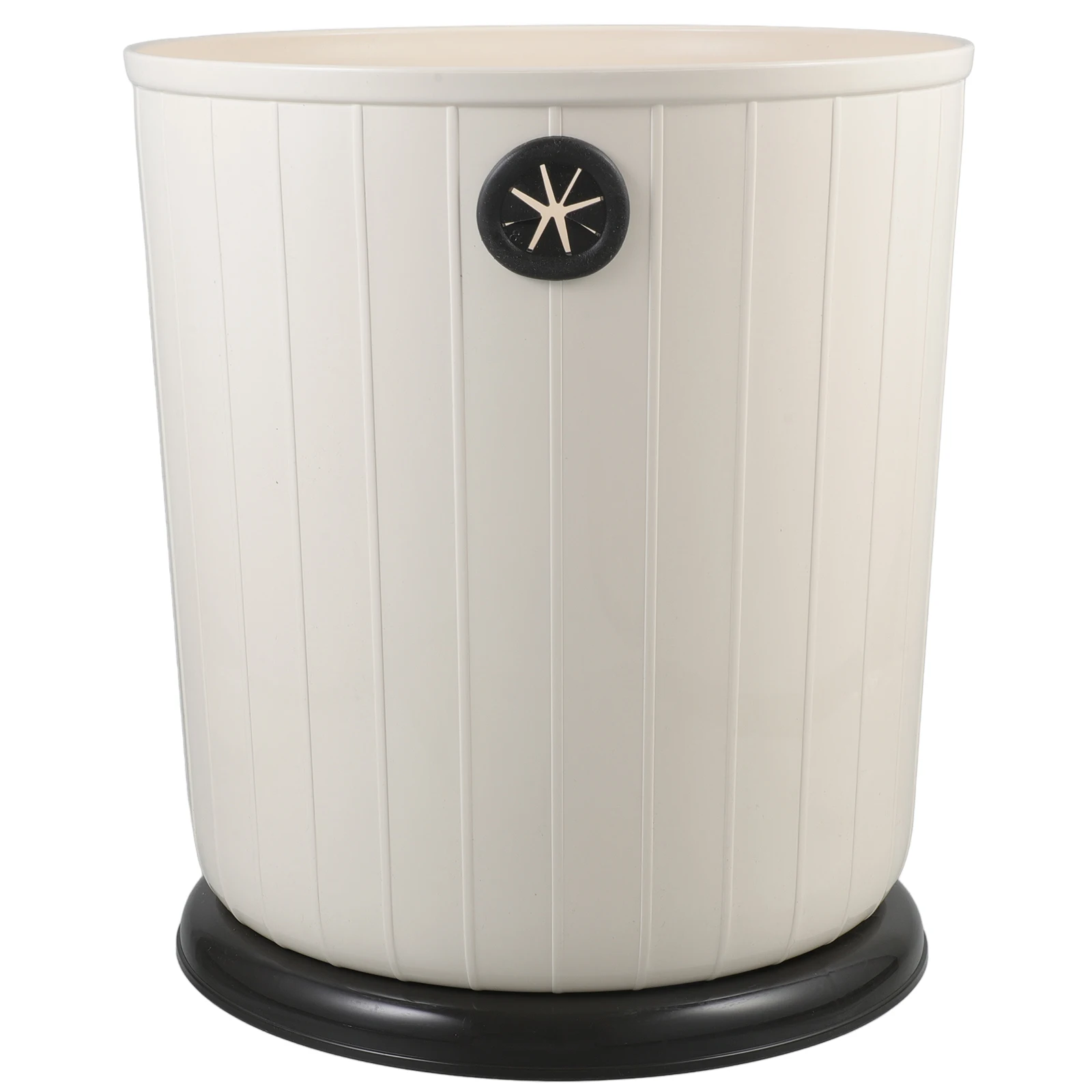 

1pc Retro Trash Can Round Plastic Household Garbage Bin for Home Office Bathroom Simple Decorative Large Opening Space Saving