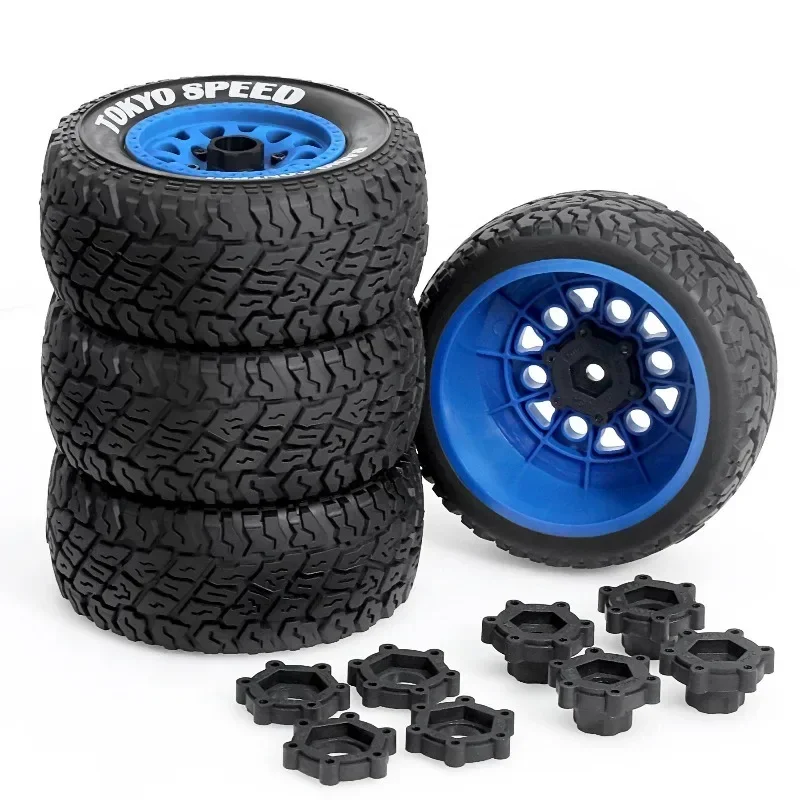 4pcs 1/10 Short Course Truck Tires Tyre Wheel With 12mm 14MM 17MM Hex For Slash Arrma Senton HuanQi 727 Vkar 10sc Hpi Rc Car