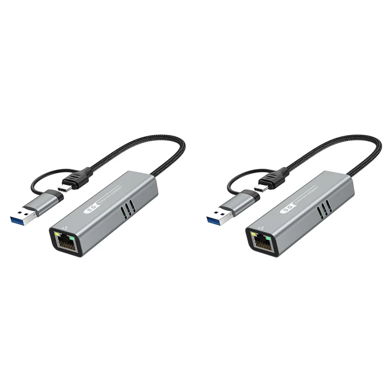 

HJ-2X USB 3,2 к 5 Гбит/с Ethernet-адаптеру RTL8157 5000 Мбит/с RJ45 Сетевой преобразователь для ноутбука Поддержка 5G, 2,5G, 1G, 100 Мбит/с