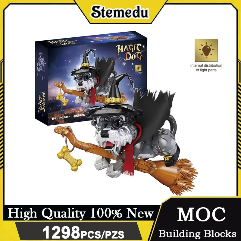 1298 stücke Kreative Serie Magie Welt Hund Arzt Bausteine Ziegel Tier Desktop Ornament Modell Kind Montage Spielzeug Jungen Geschenk